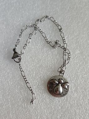 Hand Crafted Silver Angel Disc Bracelet/Anklet